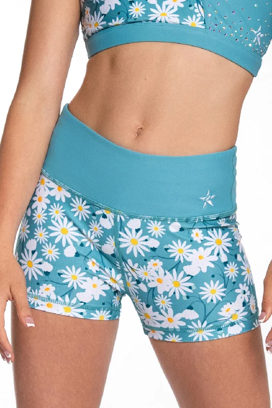 Eclectic Fashion Legendary Compression Short in Arctic Blue Daisy