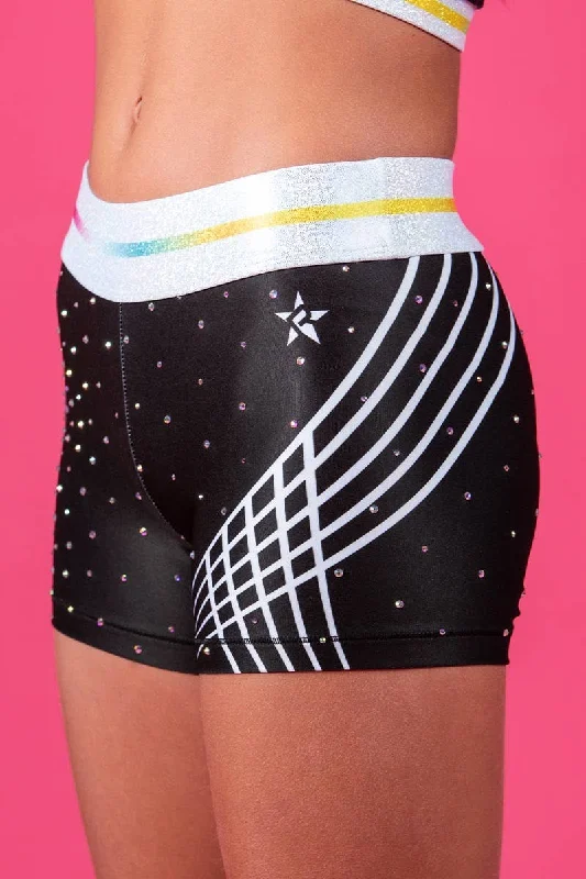 Exclusive Discount Mid Rise Compression Short in Rainbow Wonder