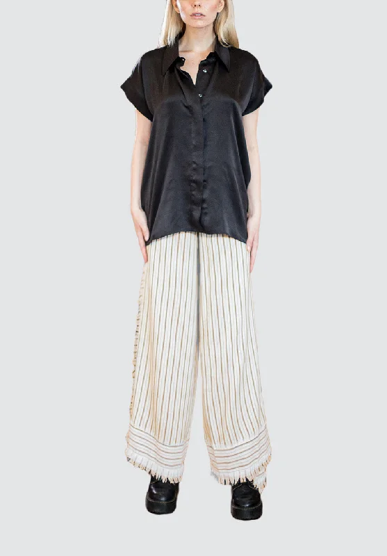 Hot Styles Mustard Stripe Tie Waist Wrap Pants