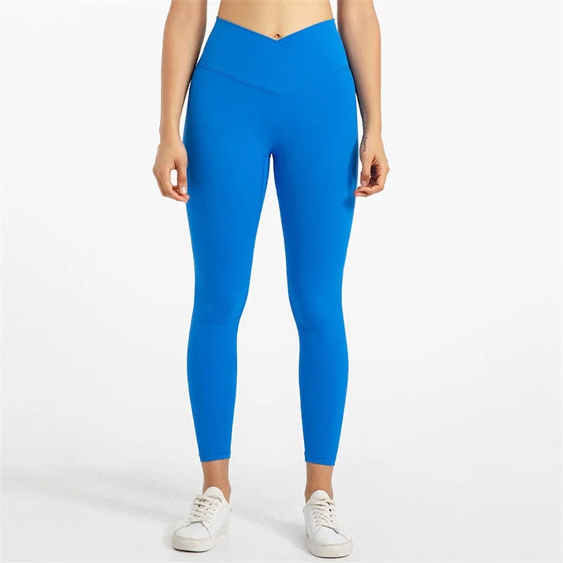 Trendy Women's Apparel for All Seasons Yoganix Solid Color High Waist Fintess Yoga Leggings Women Sports Pants Tight Butter Soft Front Waist Cross Gym Clothe Compression